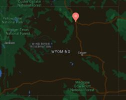 Panorama of Buffalo, Wyoming at the base of the Bighorn Mountains